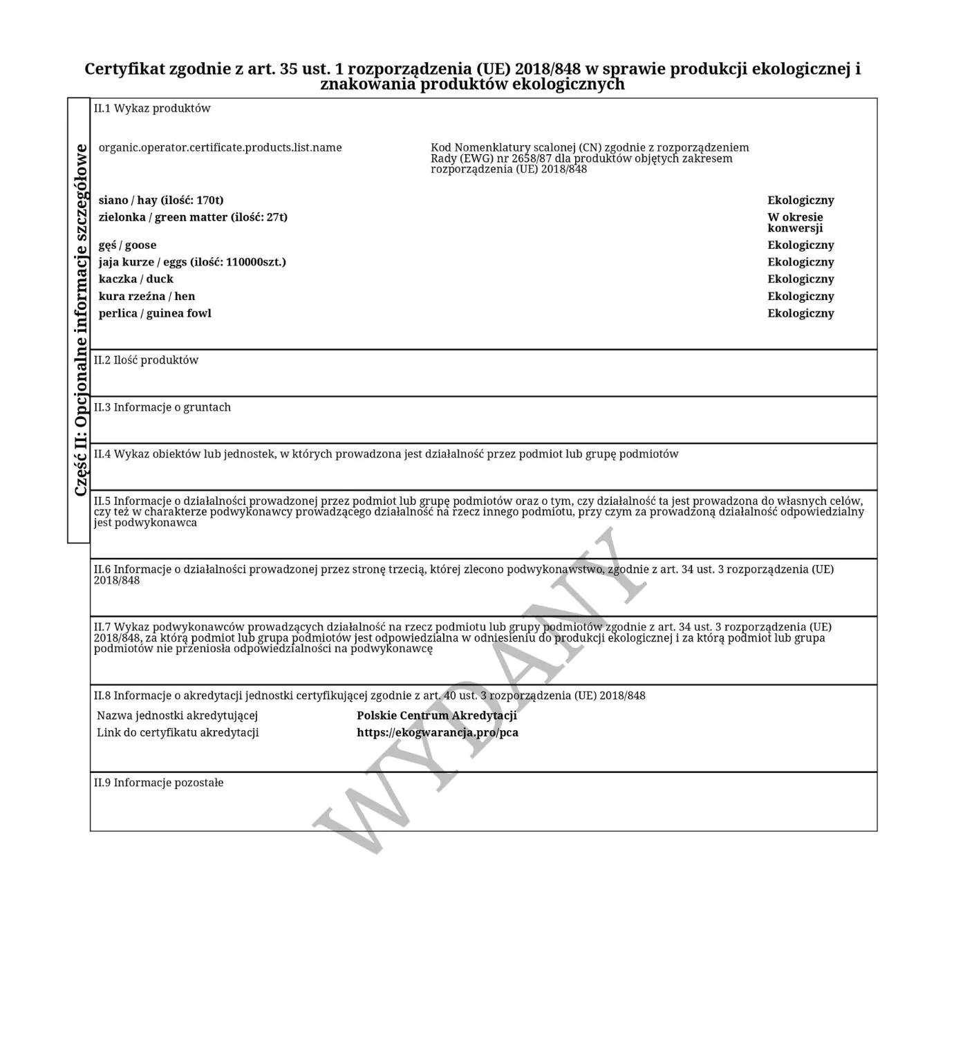 Tuszka Kaczki Pastwiskowej EKO ok. 3KG